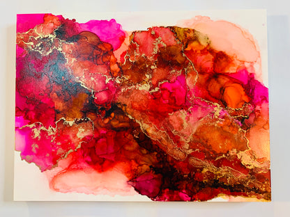 Cat Redmond Art Midnight Soiree | original alcohol ink abstract artwork | hand-painted nocturnal-inspired fluid art | modern elegant ink composition