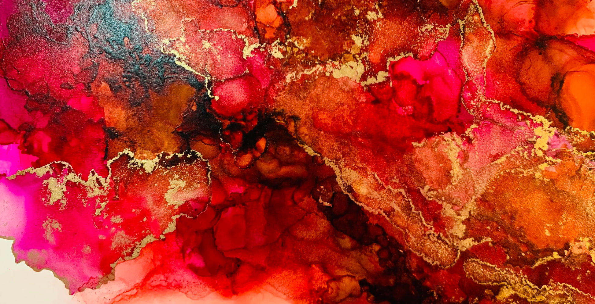 Cat Redmond Art Midnight Soiree | original alcohol ink abstract artwork | hand-painted nocturnal-inspired fluid art | modern elegant ink composition