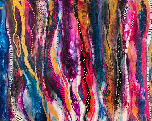 Cat Redmond Art Fluid Vision | original abstract fluid artwork | hand-painted dynamic composition | modern expressive abstract painting