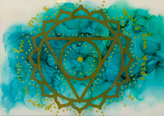 Cat Redmond Art Chakra Set | original alcohol ink chakra artwork | hand-painted spiritual energy abstract art | modern colorful chakra painting | exclusive contemporary energy-inspired ink art