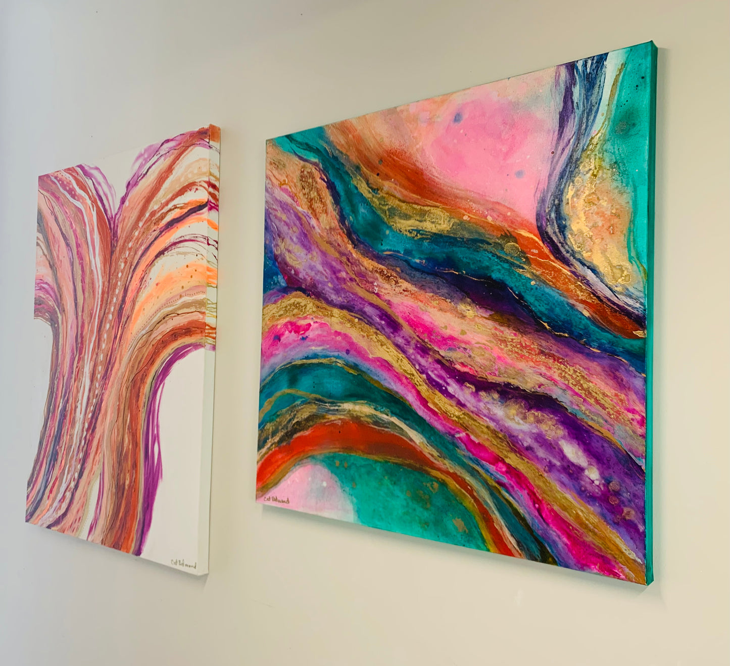 cat redmond art crystal vision | original abstract crystal-inspired canvas artwork | hand-painted luminous composition | modern geometric fluid painting