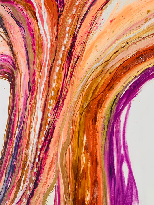 Soulful Odyssey by Cat Redmond Art | unique expressive journey-inspired painting | contemporary hand-painted abstract art | exclusive soulful landscape artwork