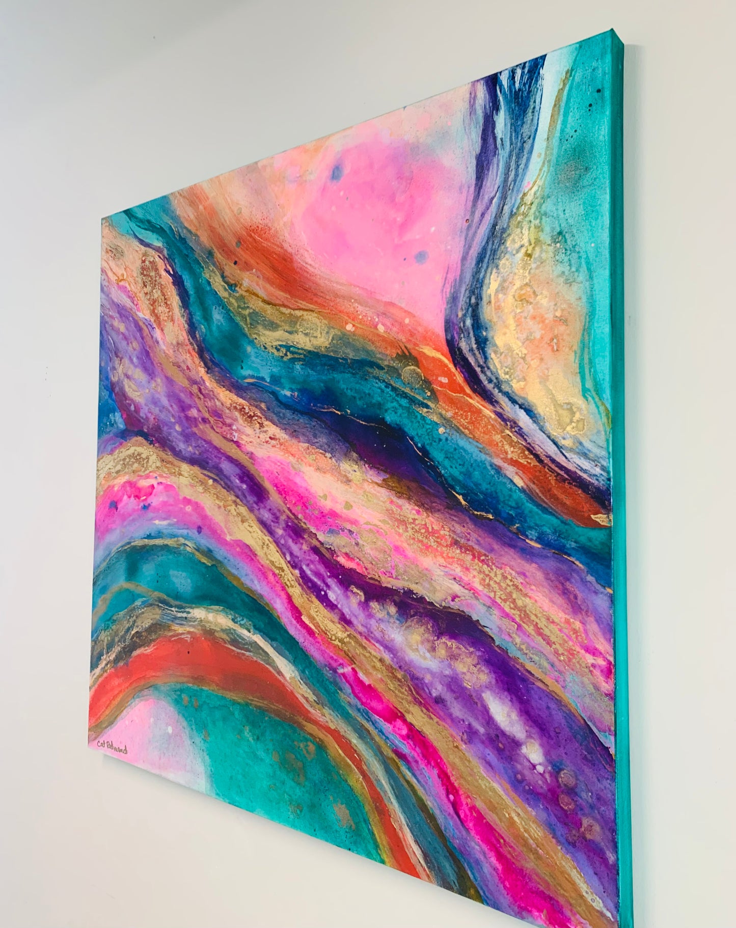 cat redmond art crystal vision | original abstract crystal-inspired canvas artwork | hand-painted luminous composition | modern geometric fluid painting