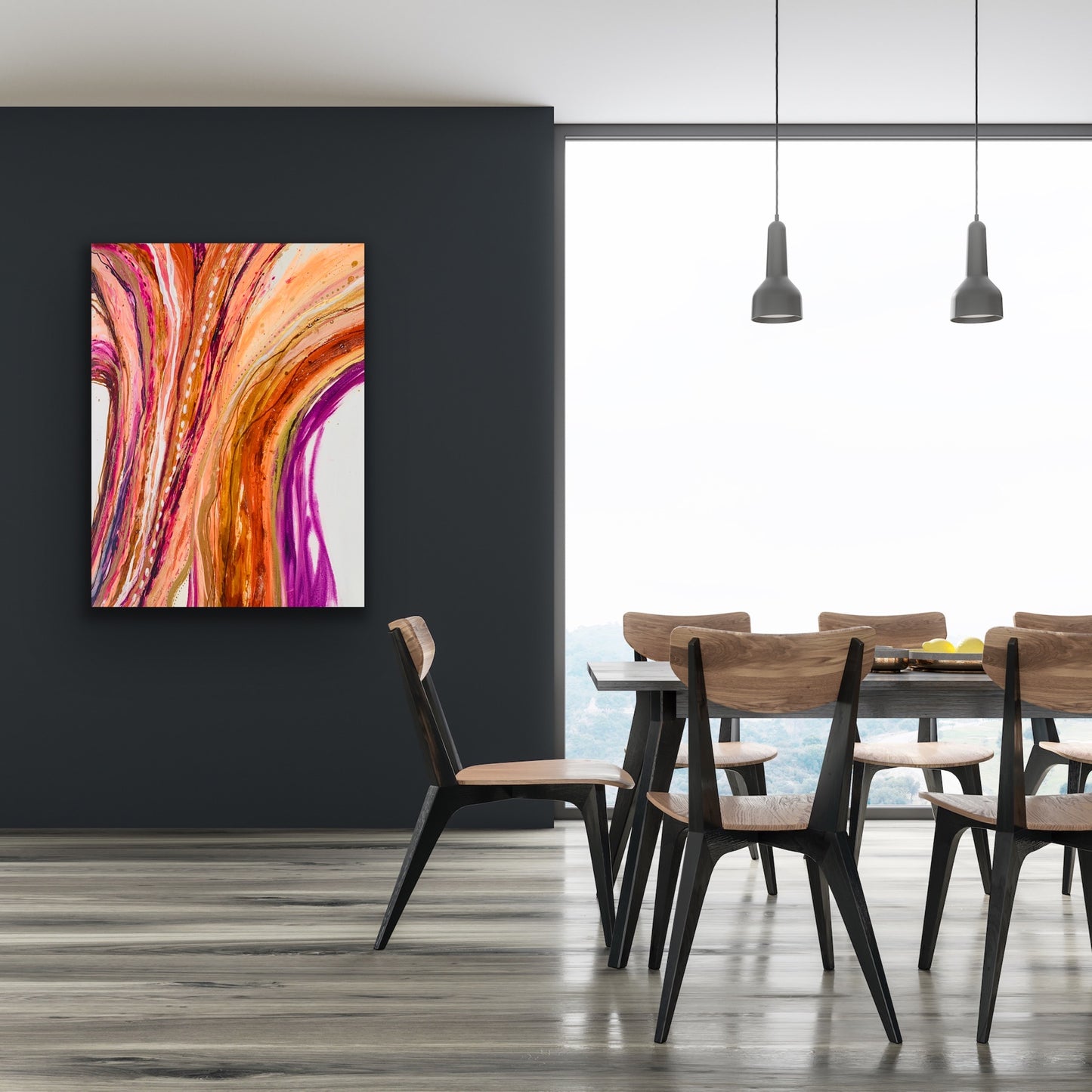 soulful odyssey by cat redmond art | unique expressive journey-inspired painting | contemporary hand-painted abstract art | exclusive soulful landscape artwork