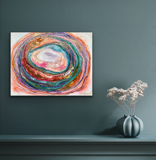 Cat Redmond Art Souls Journey | original spiritual canvas artwork | hand-painted introspective abstract art | modern soulful journey painting | exclusive contemporary spiritual-inspired canvas