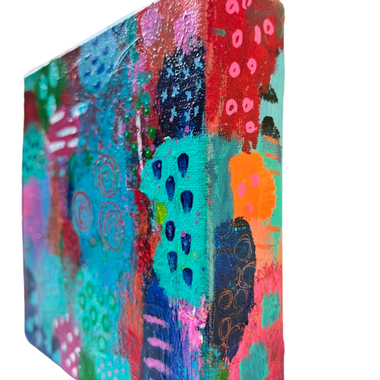 Cat Redmond Art Morning Stroll Thru the Garden | original garden landscape artwork | hand-painted floral stroll abstract art | modern serene nature painting | exclusive contemporary botanical-inspired art