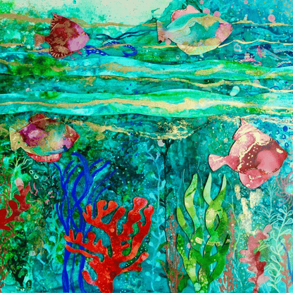 Cat Redmond Art Oceans Prayer | original ocean-inspired artwork | hand-painted marine abstract art | modern seascape wall composition | exclusive contemporary oceanic painting