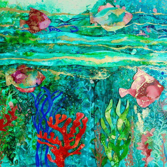 Cat Redmond Art Oceans Prayer | original ocean-inspired artwork | hand-painted marine abstract art | modern seascape wall composition | exclusive contemporary oceanic painting