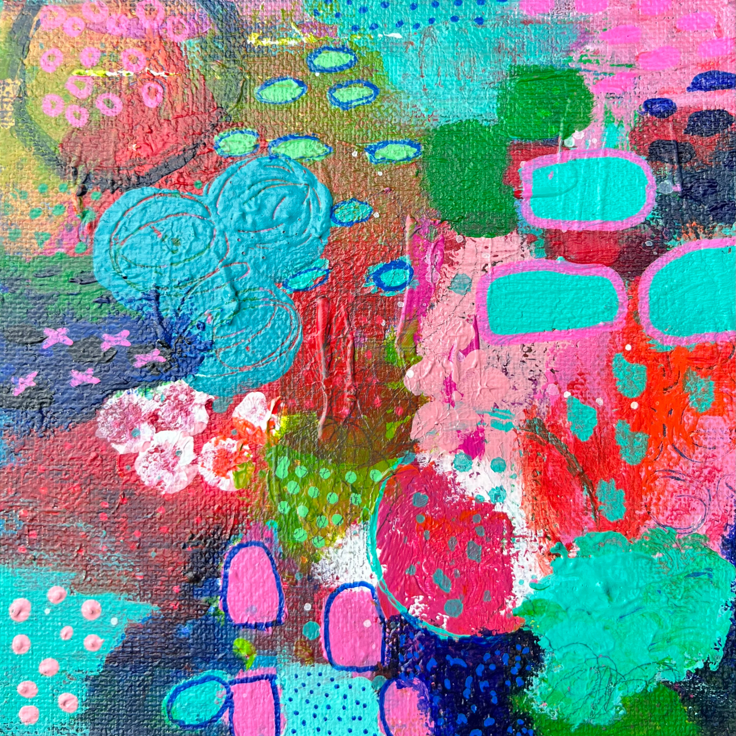 cat redmond art picnic in the park | original outdoor leisure artwork | hand-painted park scene abstract art | modern relaxing picnic painting | exclusive contemporary nature-inspired art