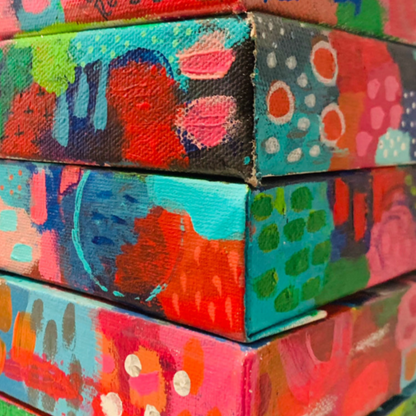 Cat Redmond Art Morning Stroll Thru the Garden | original garden landscape artwork | hand-painted floral stroll abstract art | modern serene nature painting | exclusive contemporary botanical-inspired art