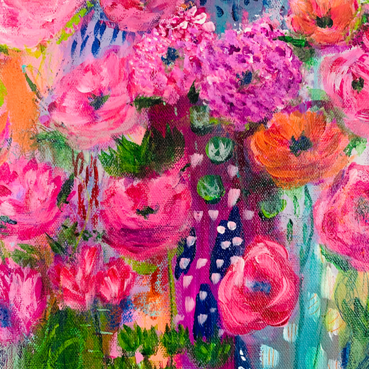 Cat Redmond Art – Follow Your Bliss | original motivational abstract creation | modern colorful uplifting painting | hand-painted contemporary joyful composition