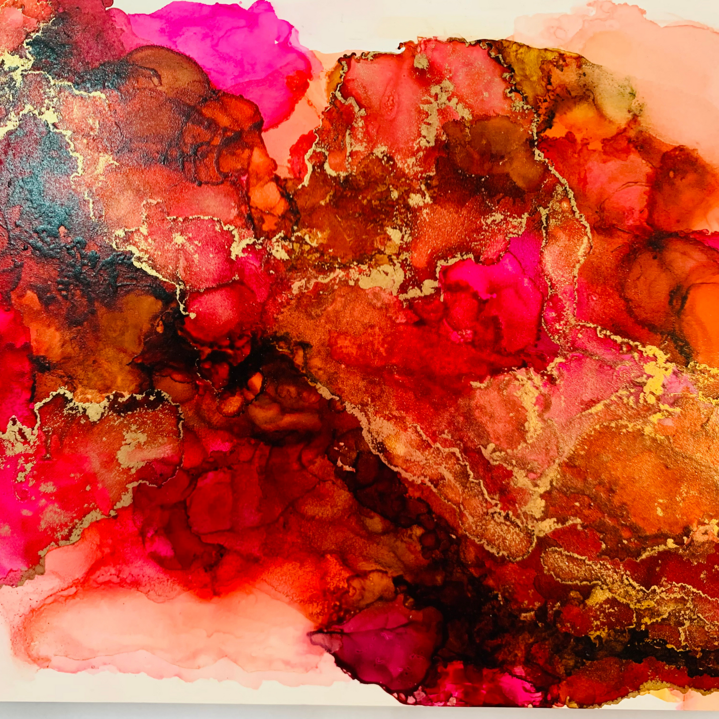 cat redmond art midnight soiree | original alcohol ink abstract artwork | hand-painted nocturnal-inspired fluid art | modern elegant ink composition