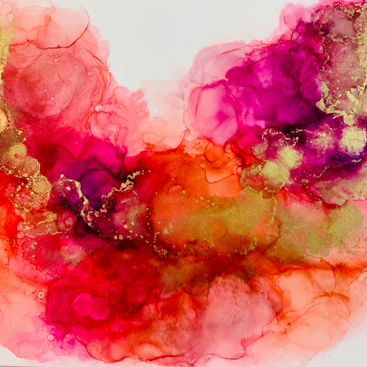 Happier Than Ever Original Alcohol Ink Art