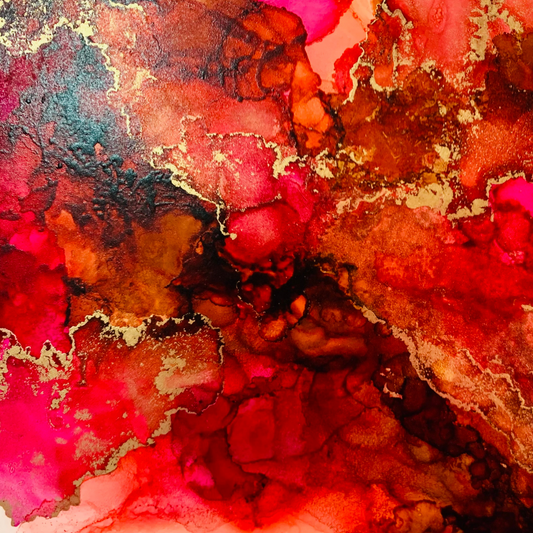 Cat Redmond Art Midnight Soiree | original alcohol ink abstract artwork | hand-painted nocturnal-inspired fluid art | modern elegant ink composition