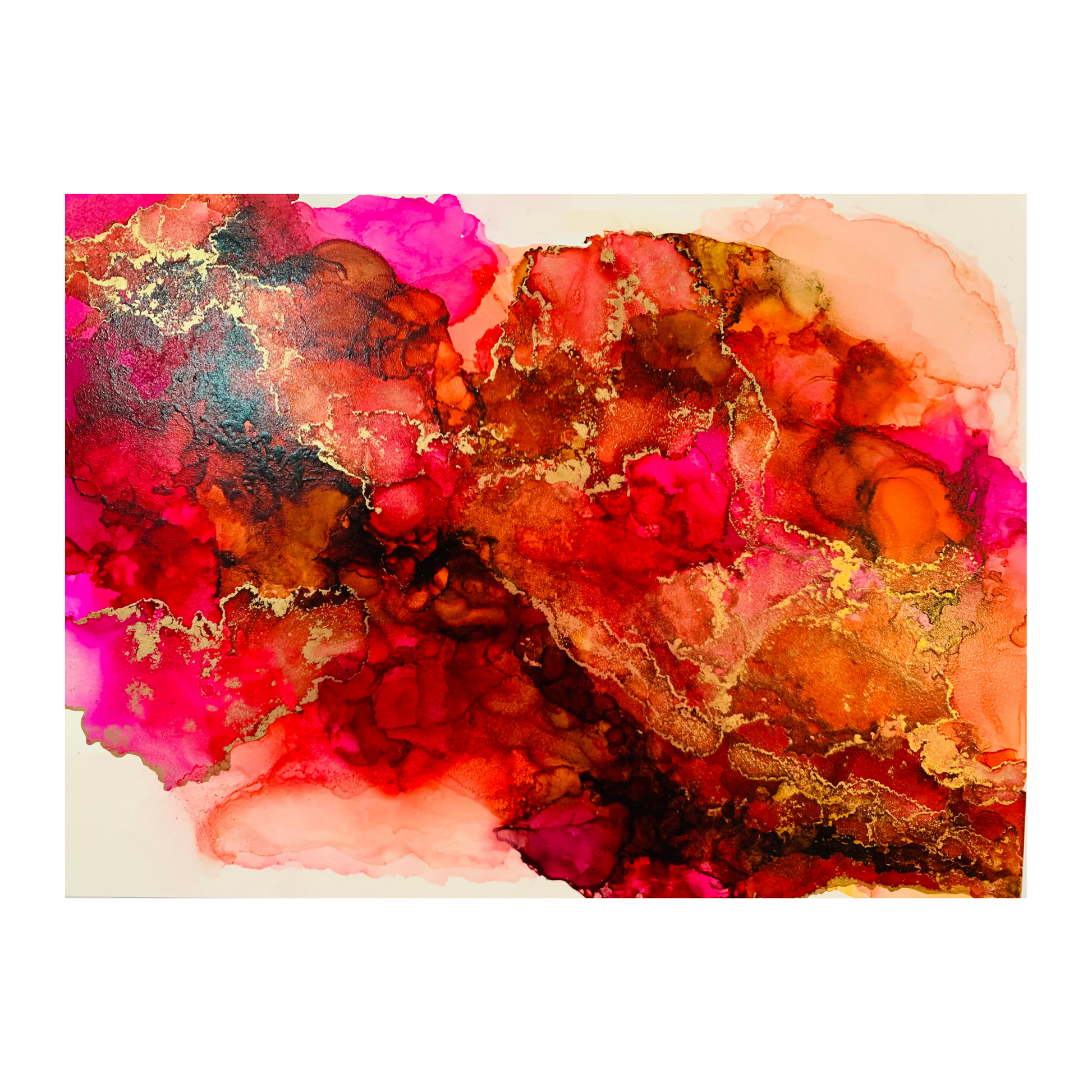 Cat Redmond Art Midnight Soiree | original alcohol ink abstract artwork | hand-painted nocturnal-inspired fluid art | modern elegant ink composition