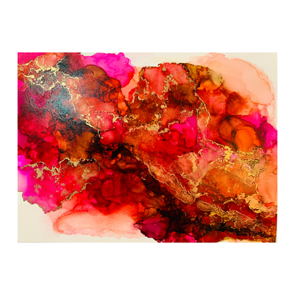 Cat Redmond Art Midnight Soiree | original alcohol ink abstract artwork | hand-painted nocturnal-inspired fluid art | modern elegant ink composition