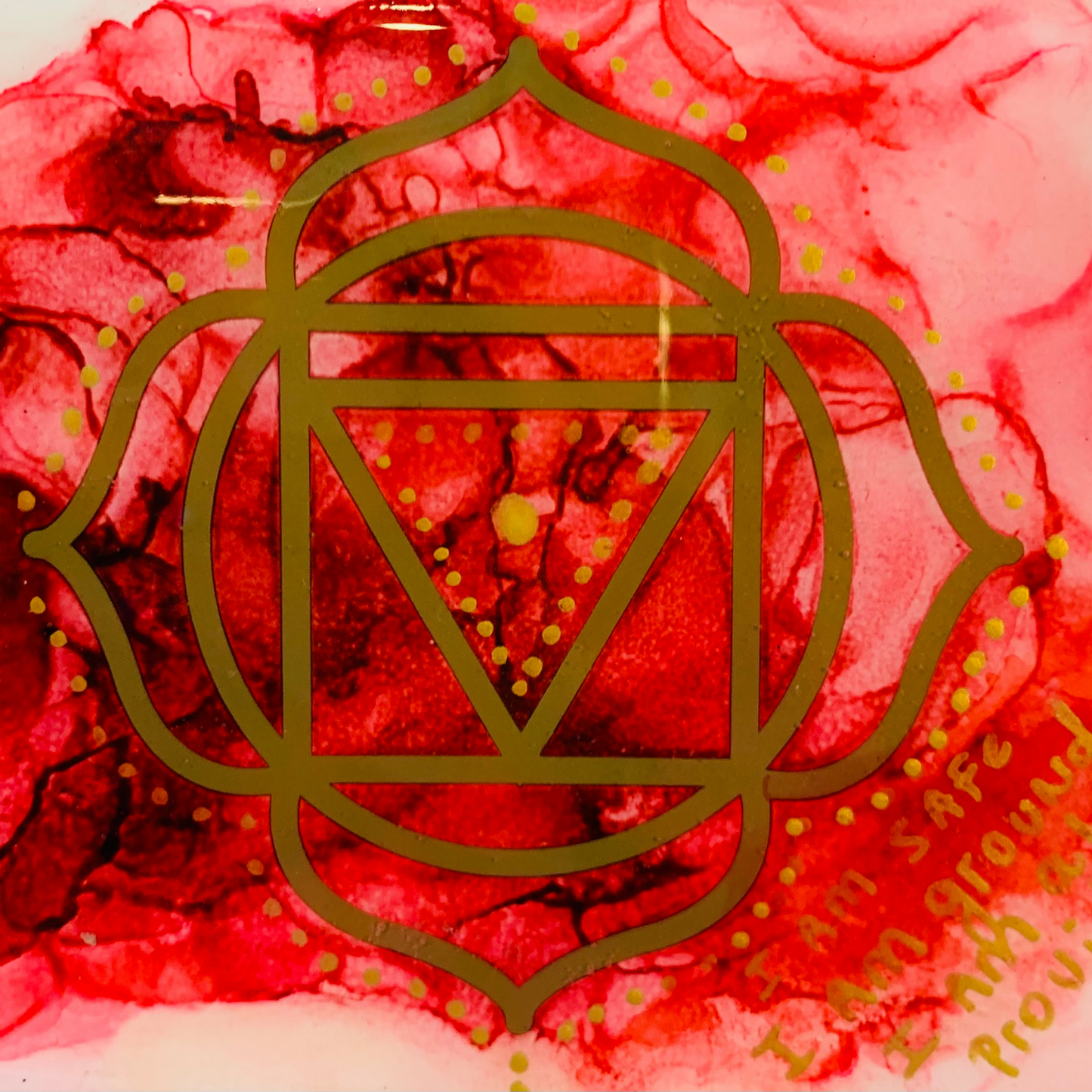 cat redmond art chakra set | original alcohol ink chakra artwork | hand-painted spiritual energy abstract art | modern colorful chakra painting | exclusive contemporary energy-inspired ink art