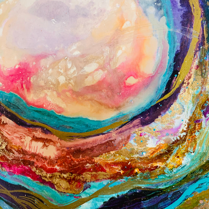 Cat Redmond Art Souls Journey | original spiritual canvas artwork | hand-painted introspective abstract art | modern soulful journey painting | exclusive contemporary spiritual-inspired canvas