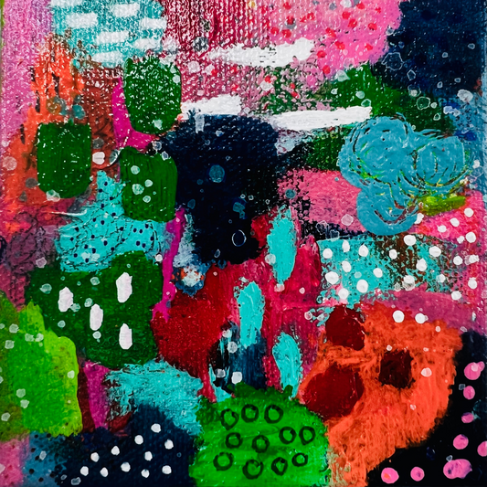 Cat Redmond Art Sunday Afternoon Bike Ride | original leisurely cycling artwork | hand-painted outdoor activity abstract art | modern serene landscape painting | exclusive contemporary biking-inspired art