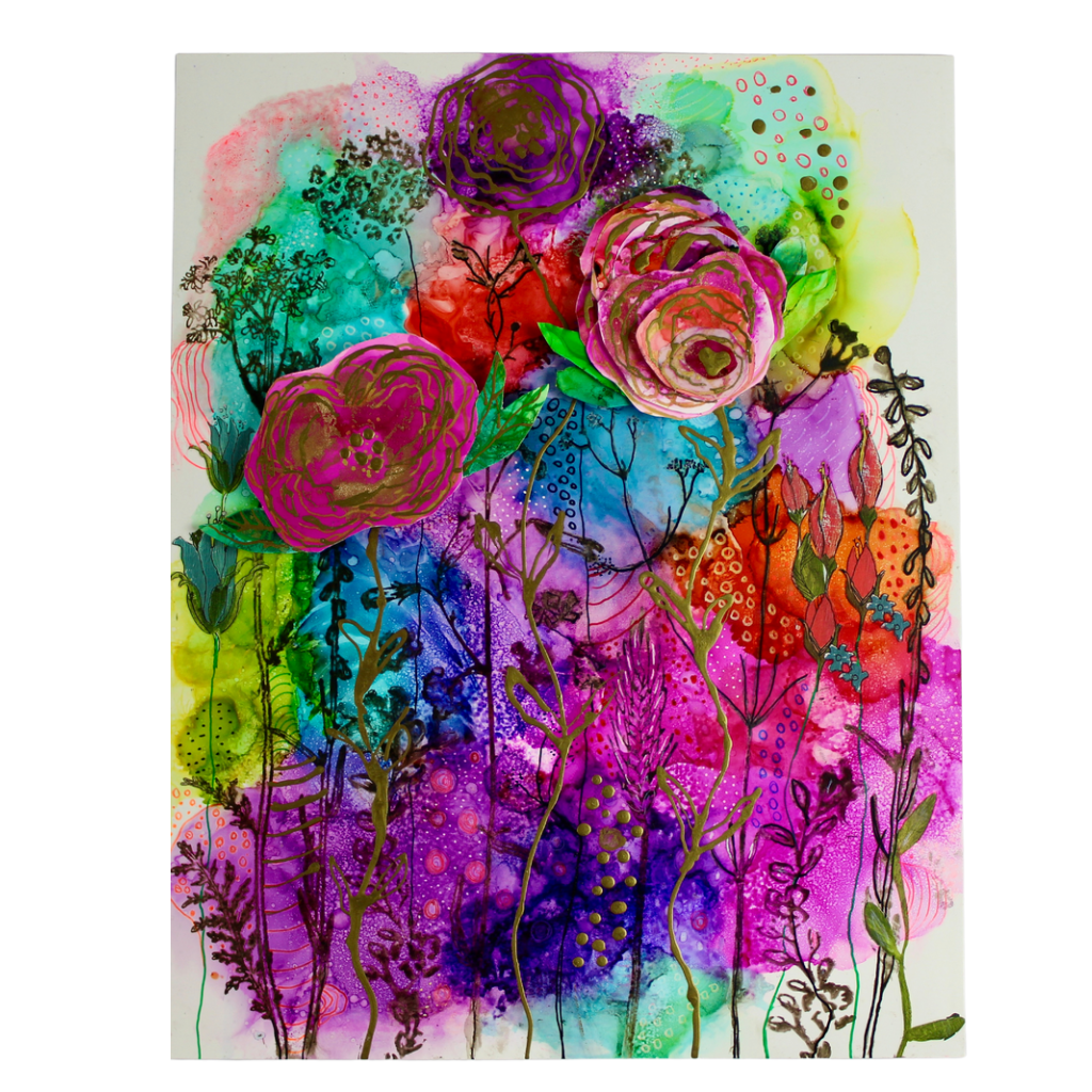 Cat Redmond Art Such a Beautiful Day | original uplifting nature artwork | hand-painted scenic abstract art | modern cheerful landscape painting | exclusive contemporary joyful art piece