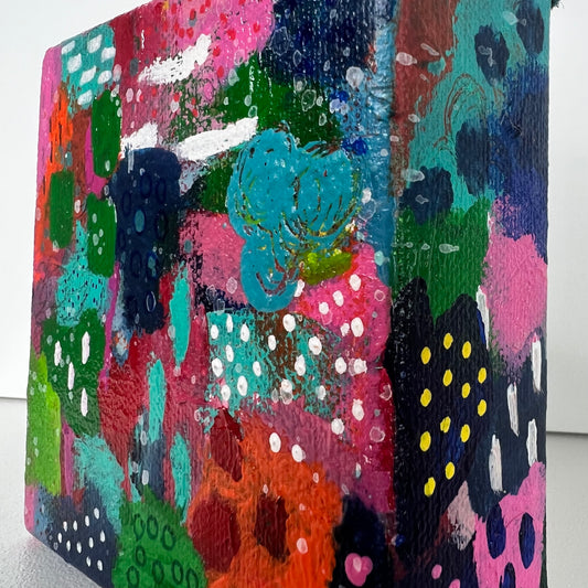 Cat Redmond Art Sunday Afternoon Bike Ride | original leisurely cycling artwork | hand-painted outdoor activity abstract art | modern serene landscape painting | exclusive contemporary biking-inspired art