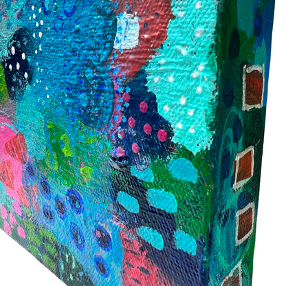 Cat Redmond Art Weekend Roadtrip | original scenic travel artwork | hand-painted road trip abstract painting | modern adventurous landscape art | exclusive contemporary journey-inspired artwork