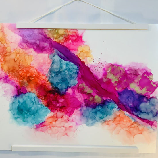 Cat Redmond Art Realm of Possibility | original abstract alcohol ink creation | hand-painted visionary art on canvas | modern experimental ink composition | exclusive imaginative abstract painting
