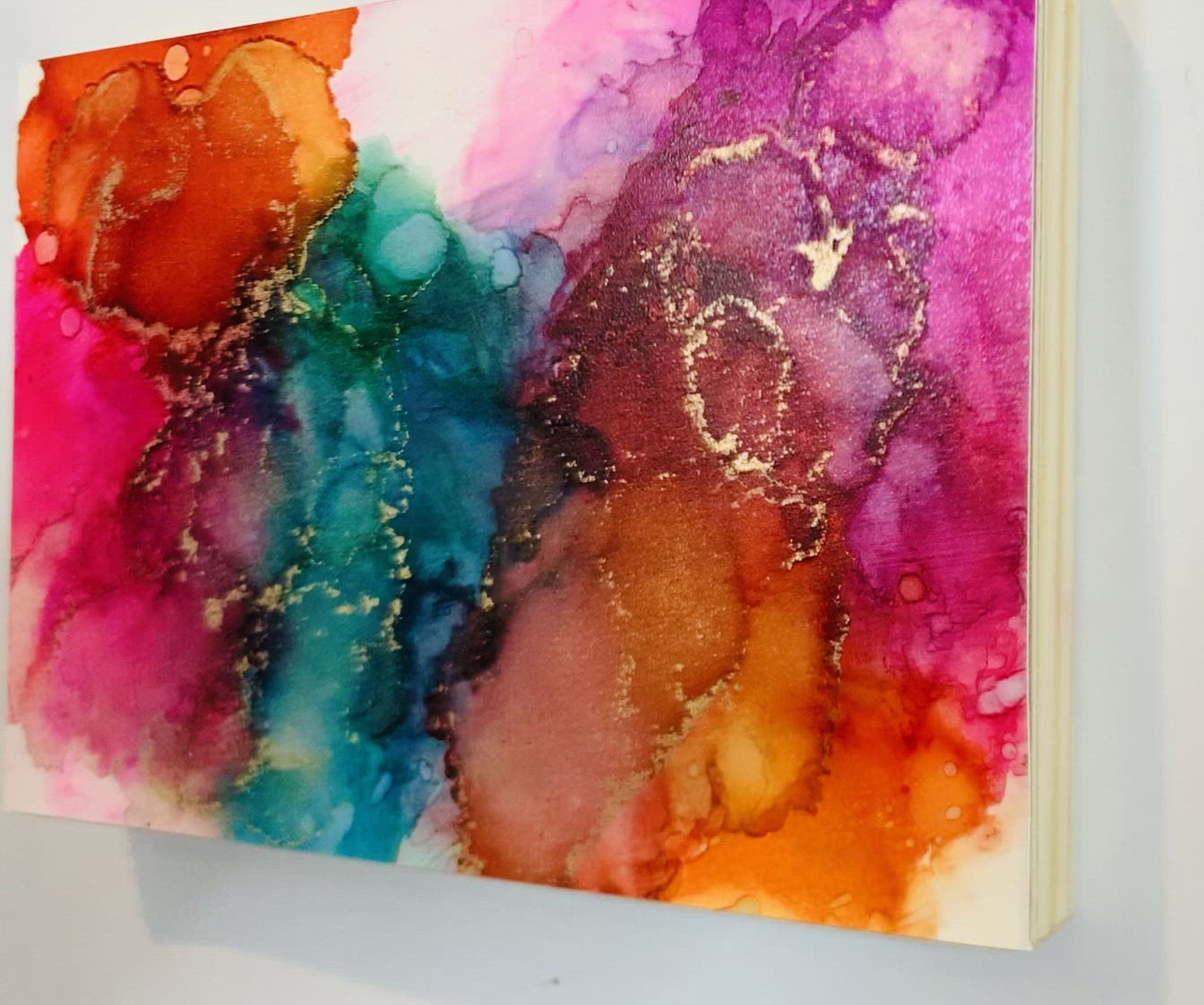 Cat Redmond Art – Over the Rainbow | original radiant alcohol ink creation | modern abstract spectrum-inspired painting | hand-painted bright fluid art composition