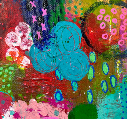 Cat Redmond Art Picnic in the Park | original outdoor leisure artwork | hand-painted park scene abstract art | modern relaxing picnic painting | exclusive contemporary nature-inspired art