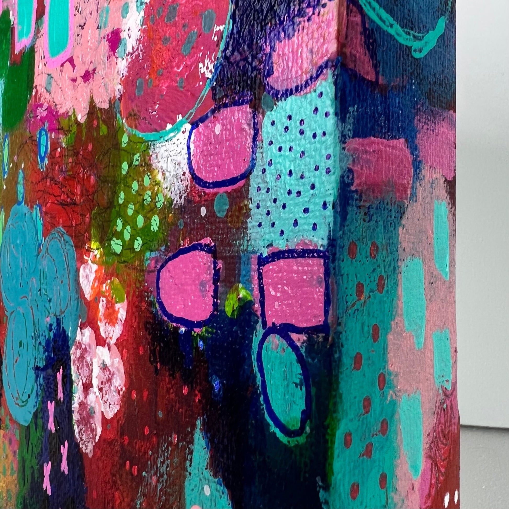 Cat Redmond Art Picnic in the Park | original outdoor leisure artwork | hand-painted park scene abstract art | modern relaxing picnic painting | exclusive contemporary nature-inspired art